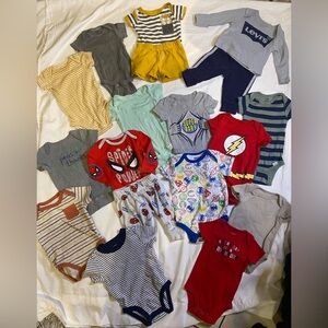 Baby Boy Onesie Bundle of 18 Variety        Size 0-3 months NWOT